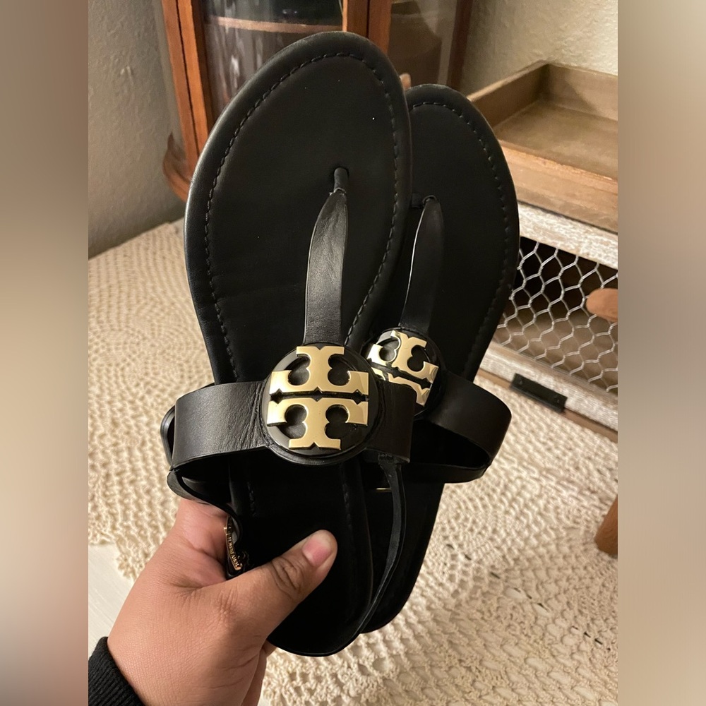 Tory Burch Black Leather Sandals